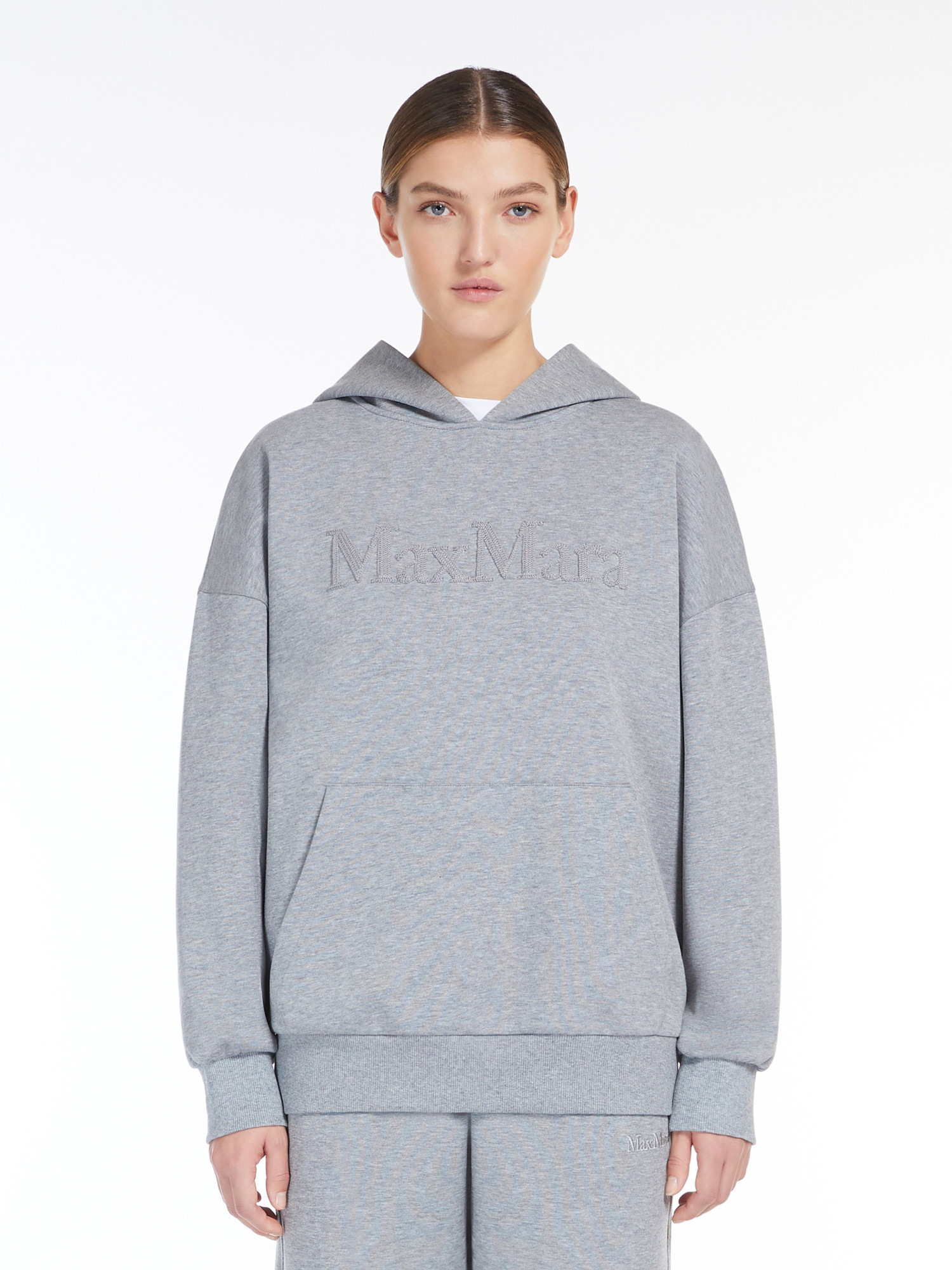 MAX MARA 'S MAX MARA LOGO DETAILED LONG-SLEEVED HOODIE
