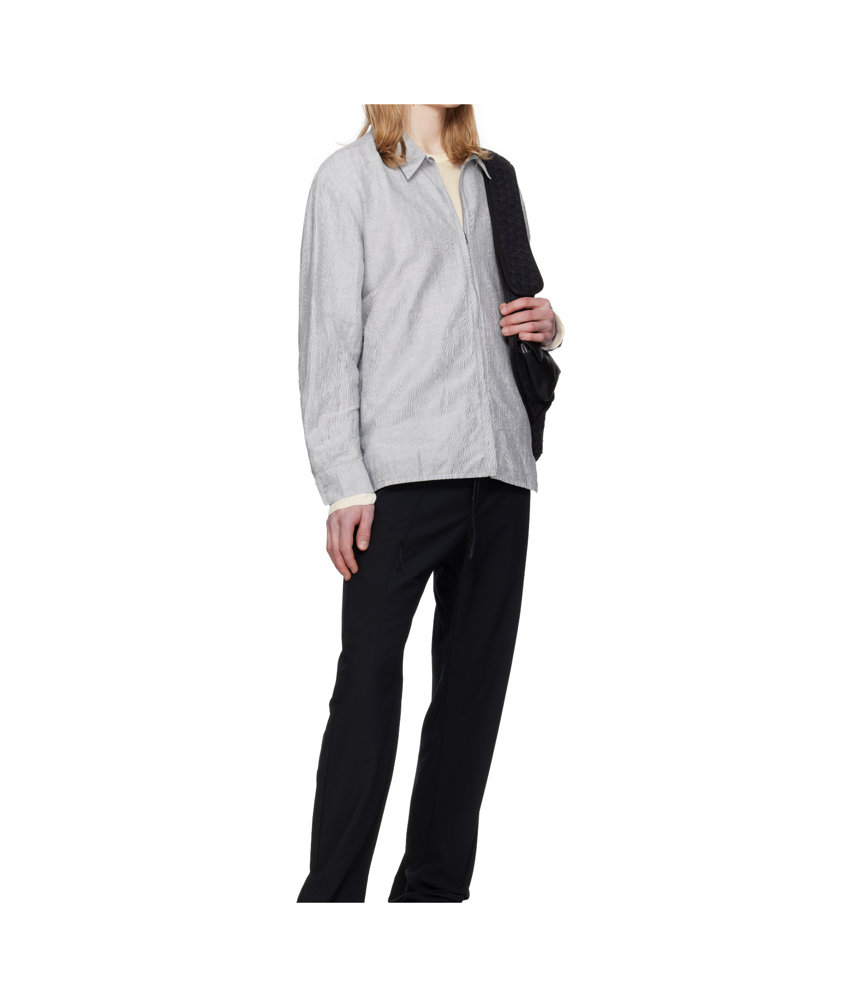Post Archive Faction (paf) Lapel Shirt In Gray