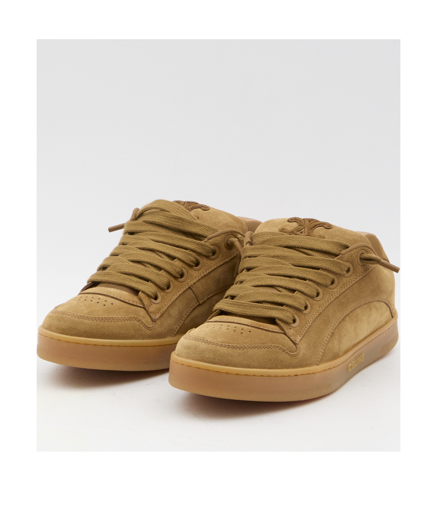 Celine Low Top Skate Sneakers In Brown