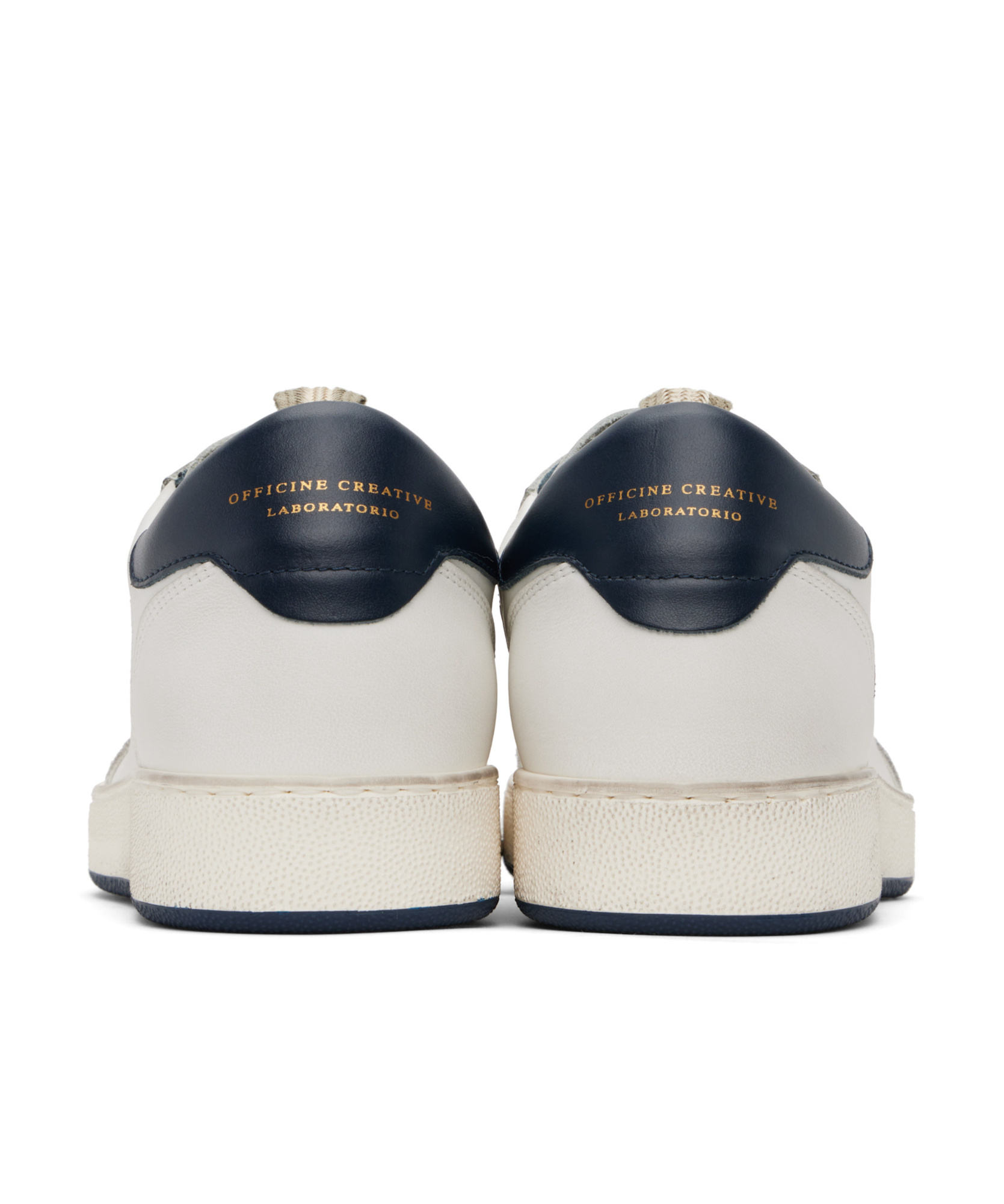 Officine Creative The Answer 001 Distressed Suede-trimmed Leather Sneakers In White