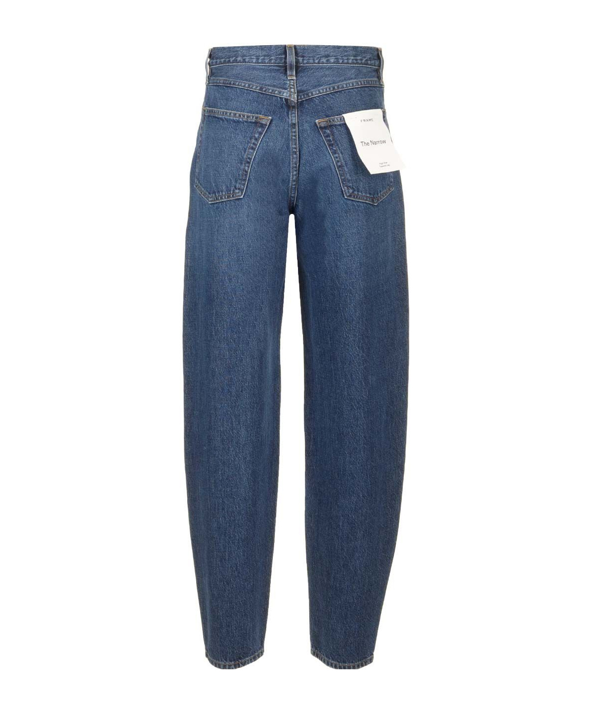 Frame Blue Jeans With Low Waist And Belt Loops In Denim Woman In Blue