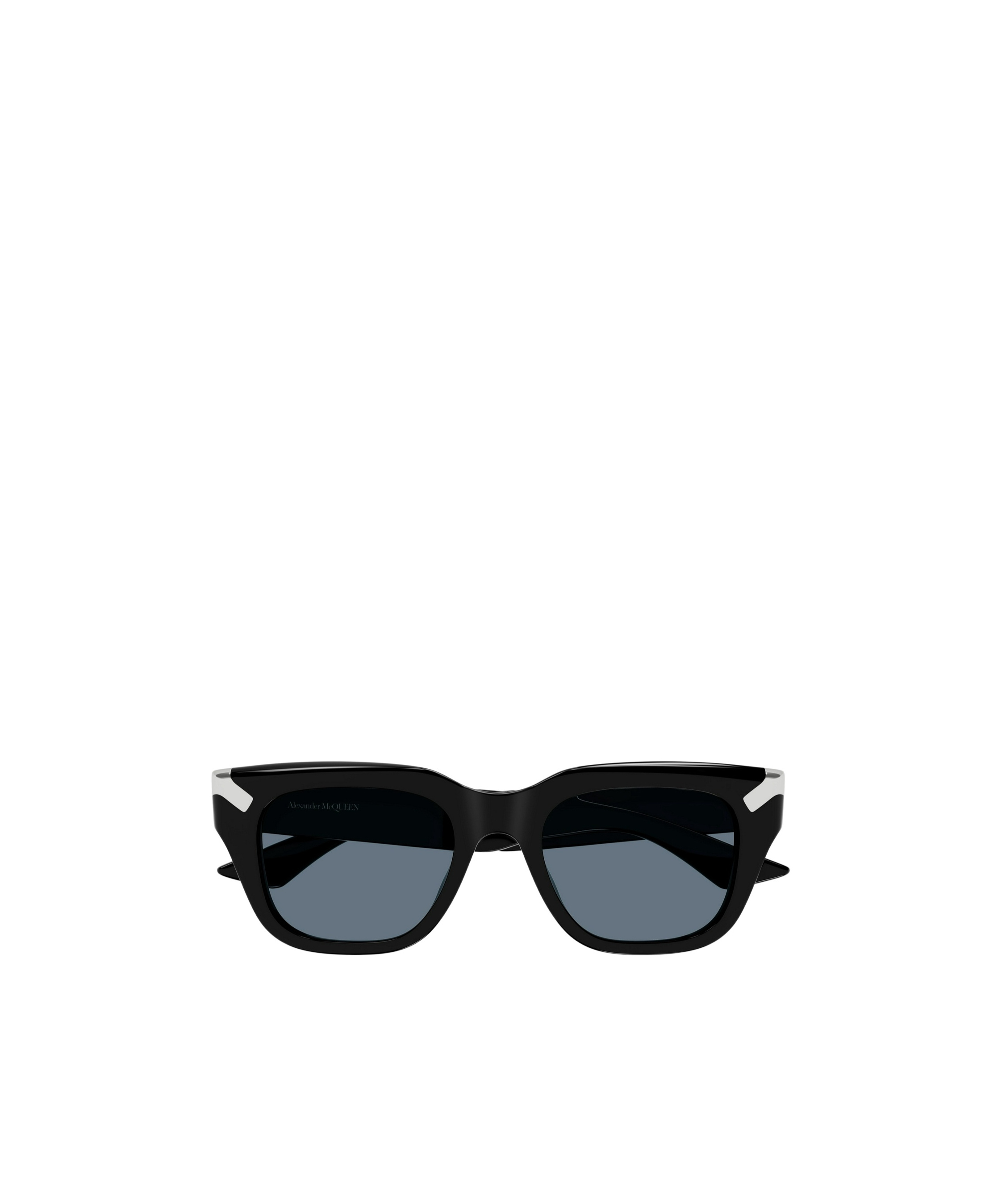 Alexander Mcqueen Logo-engraved Square-frame Sunglasses In Black