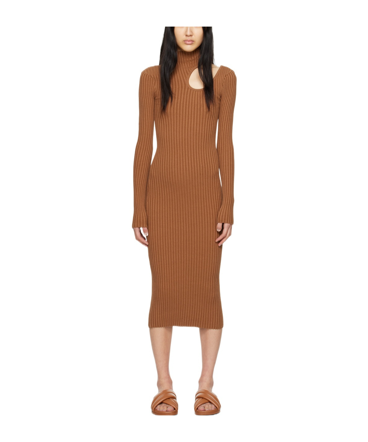 ANINE BING VICTORIA CUT-OUT MIDI DRESS