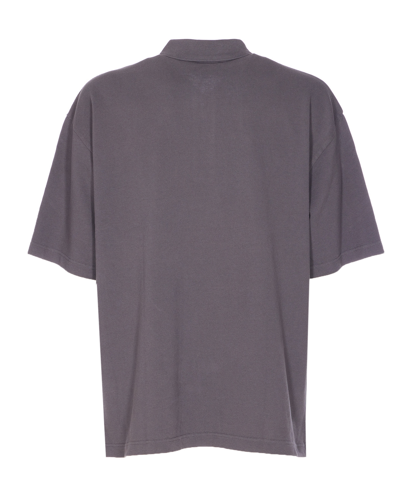Maison Kitsuné Fox Head Oversize Polo Shirt In Gray