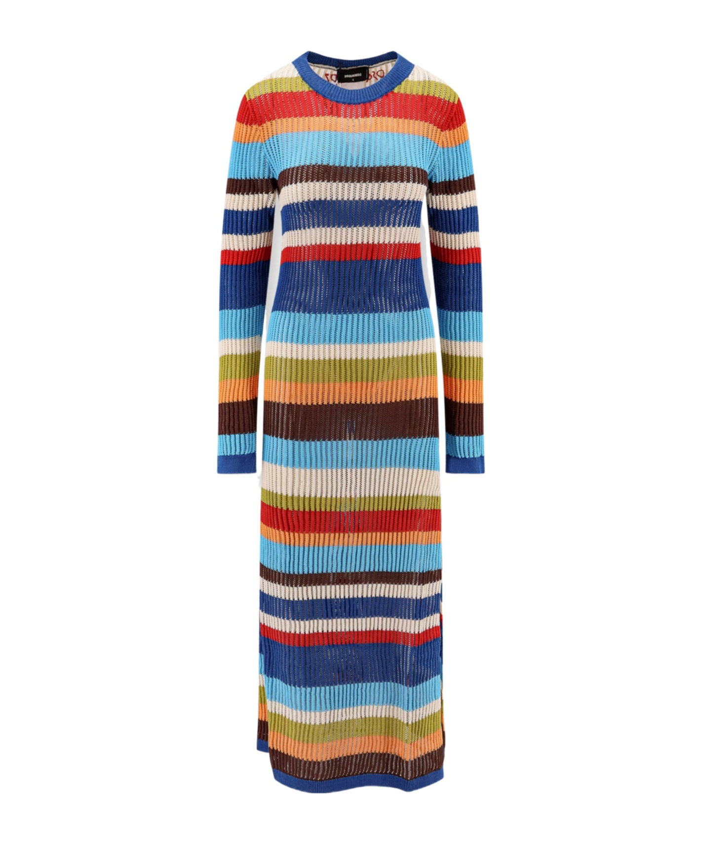 Shop Dsquared2 Knitted Maxi Dress In Blue
