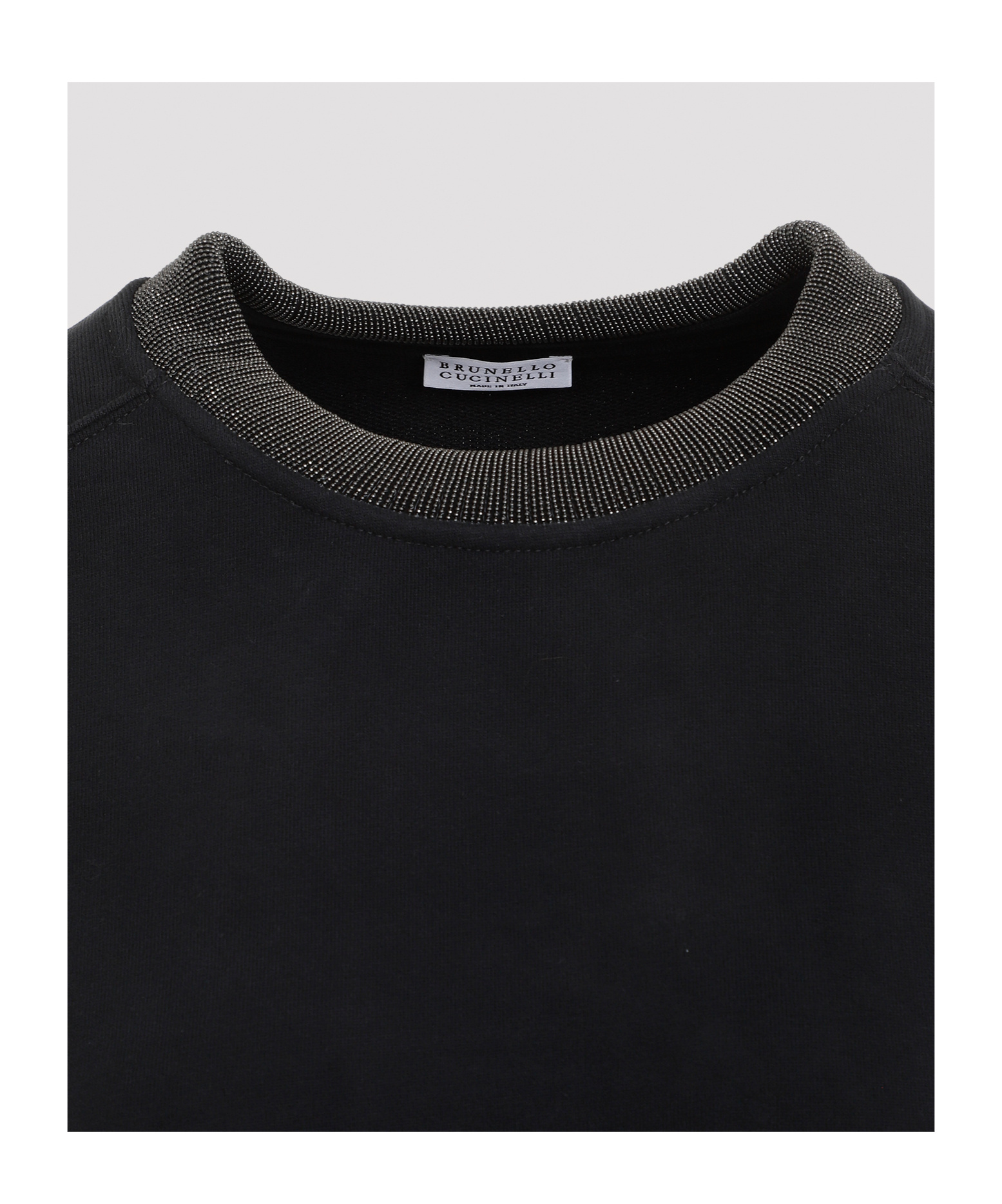 Brunello Cucinelli Black Cotton Crewneck Sweatshirt In Black