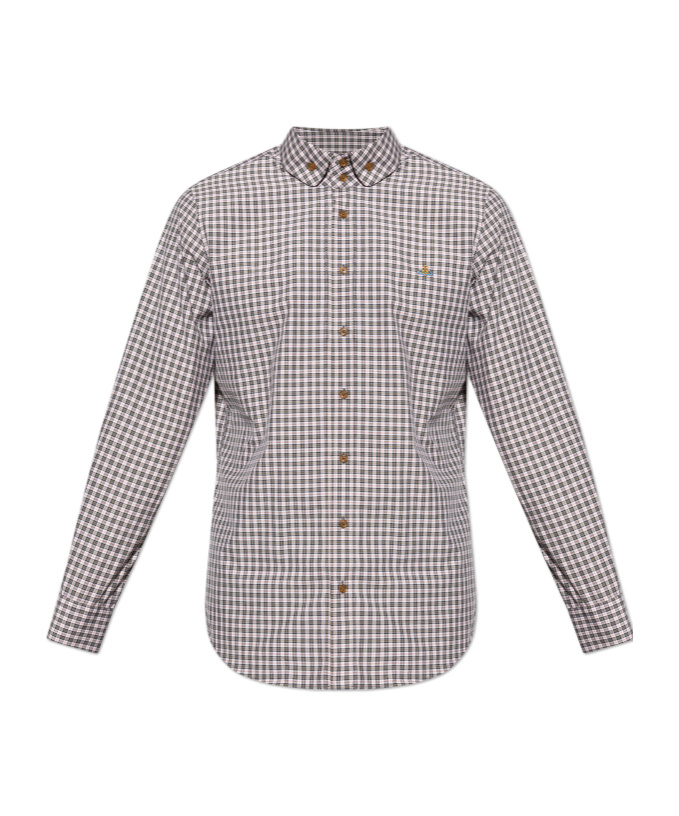 Vivienne Westwood Checked Embroidered-orb Shirt In Multi