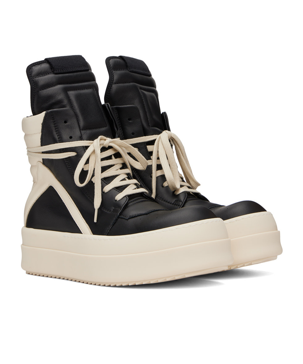 Rick Owens Mega Geobaskets High-top Sneakers In White