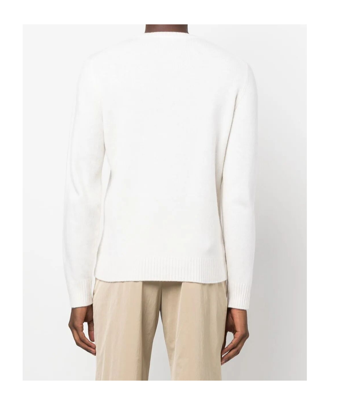 Roberto Collina Timeless Crew-neck Sweater With Ribbed Details In White