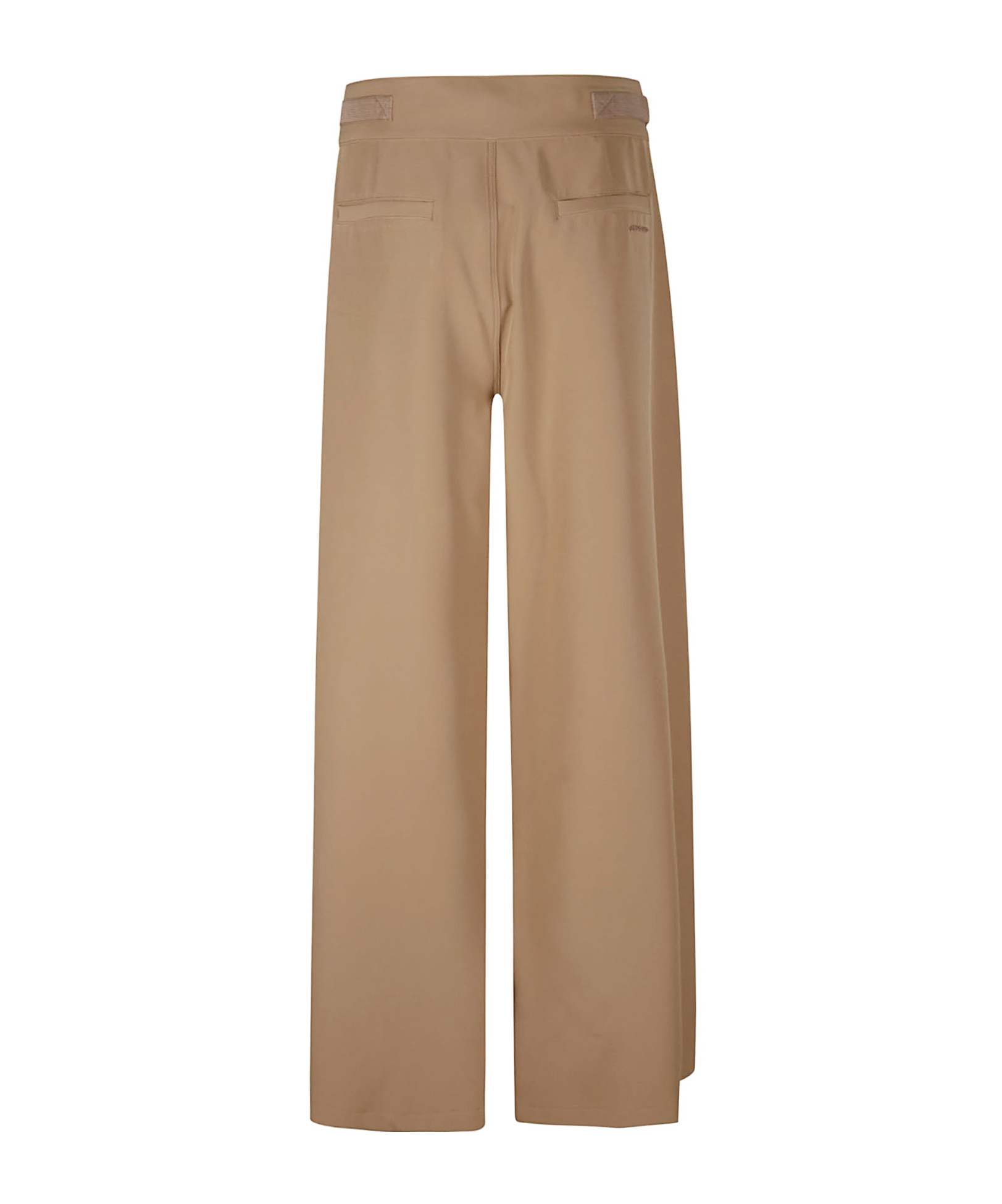 Ermanno Firenze Cropped Camel Trousers With Wide-leg Silhouette In Brown
