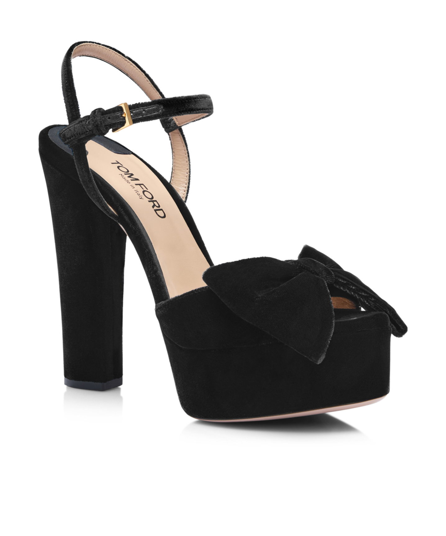 Tom Ford Brigitte Bow-embellished Velvet Platform Sandals In Black