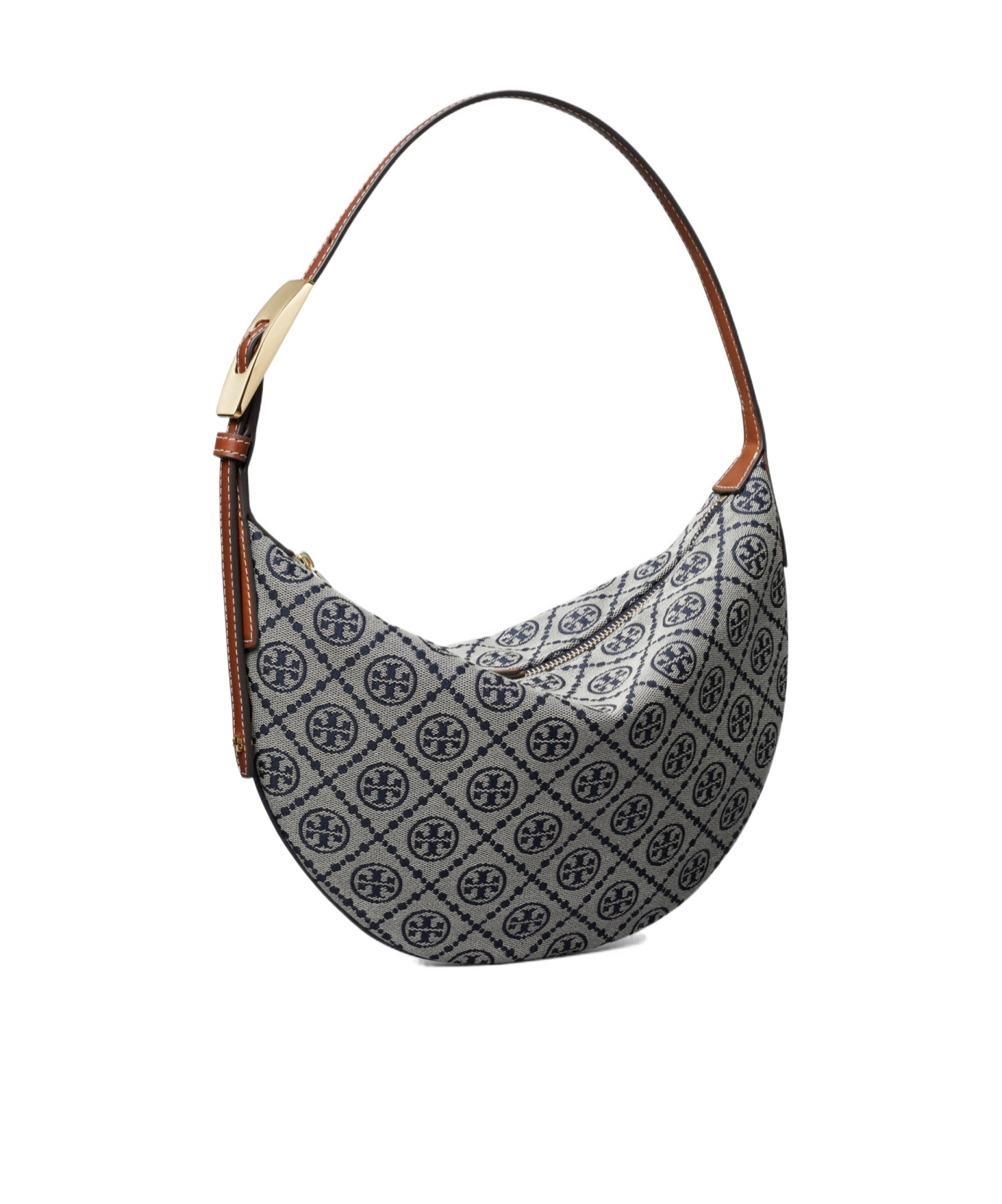 Tory Burch Balloon Small T Monogram Jacquard Shoulder Bag In Blue