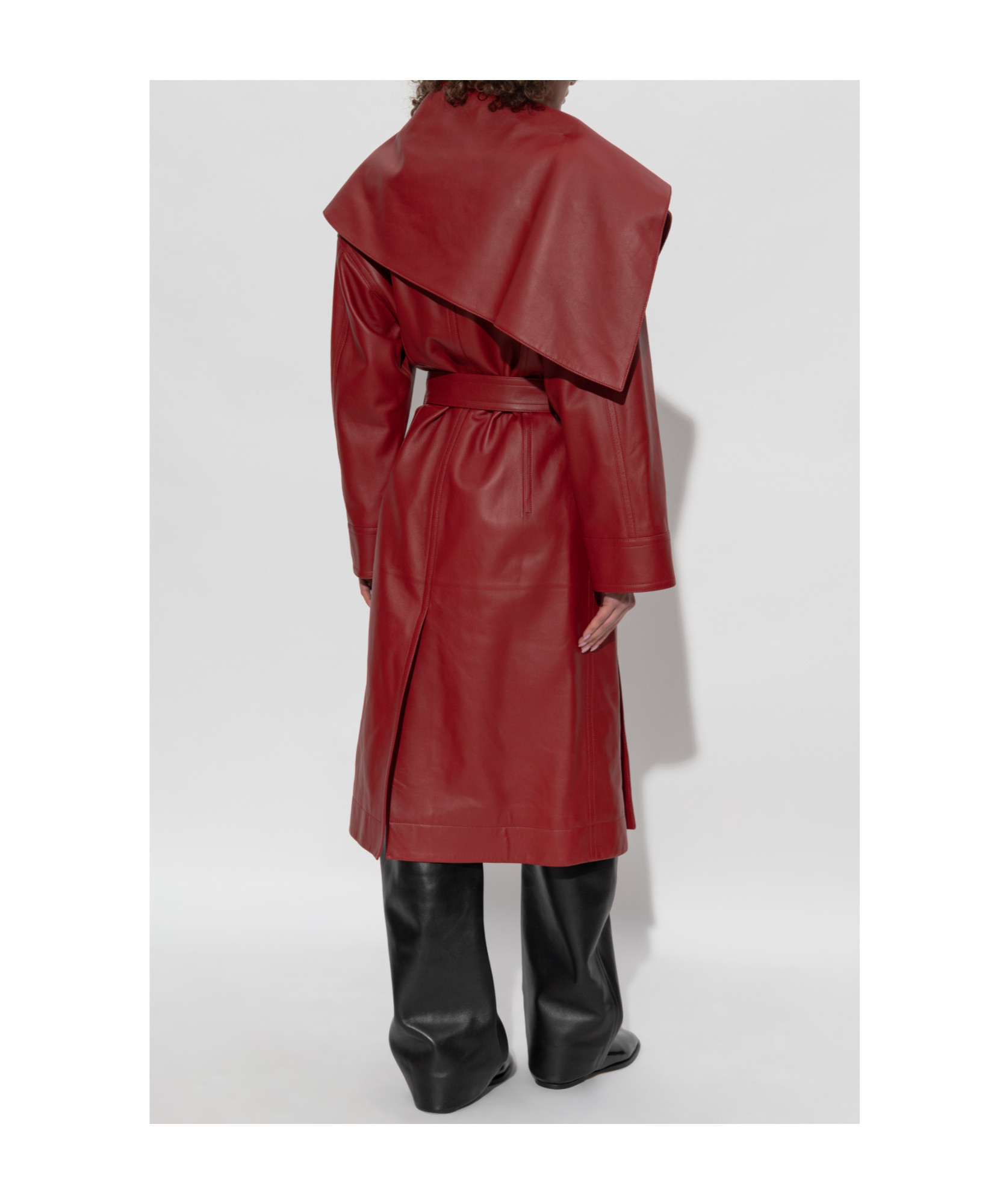 Bottega Veneta Long-sleeved Coat In Red