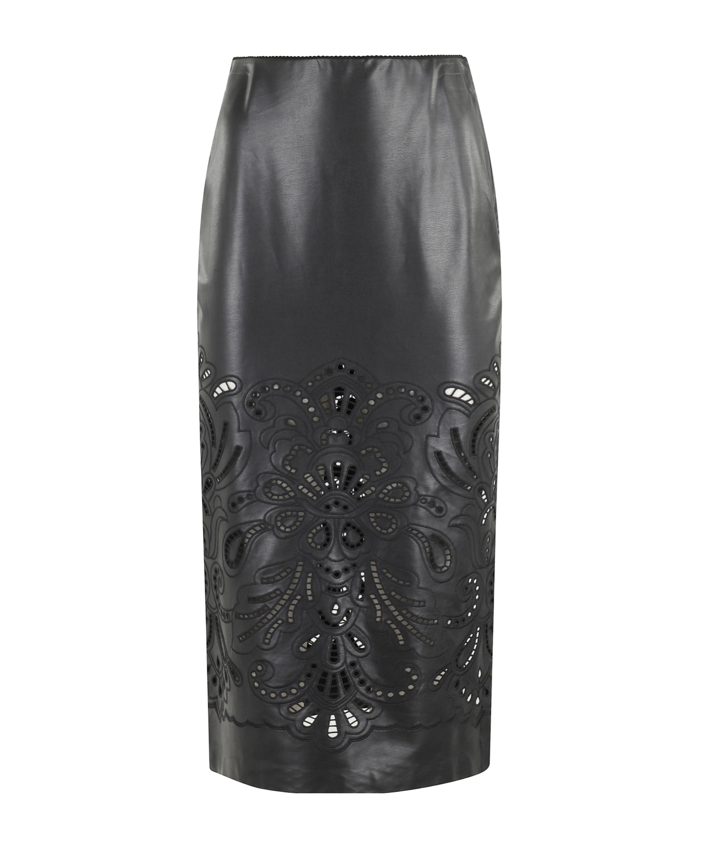 Ermanno Firenze Embroidery Detail Midi Skirt In Black