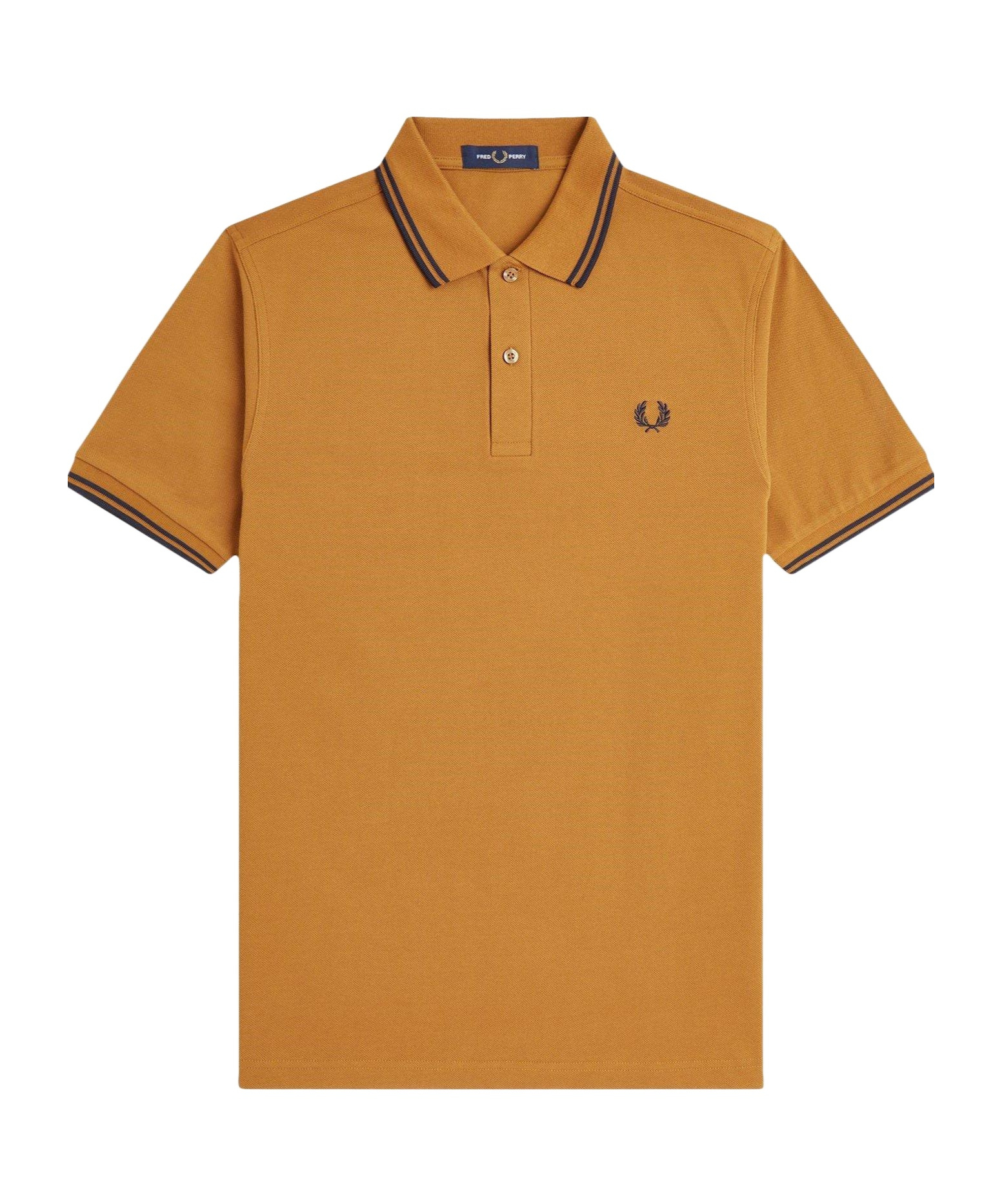 Fred Perry Cotton Shortsleeve Lapel Tshirt In Yellow