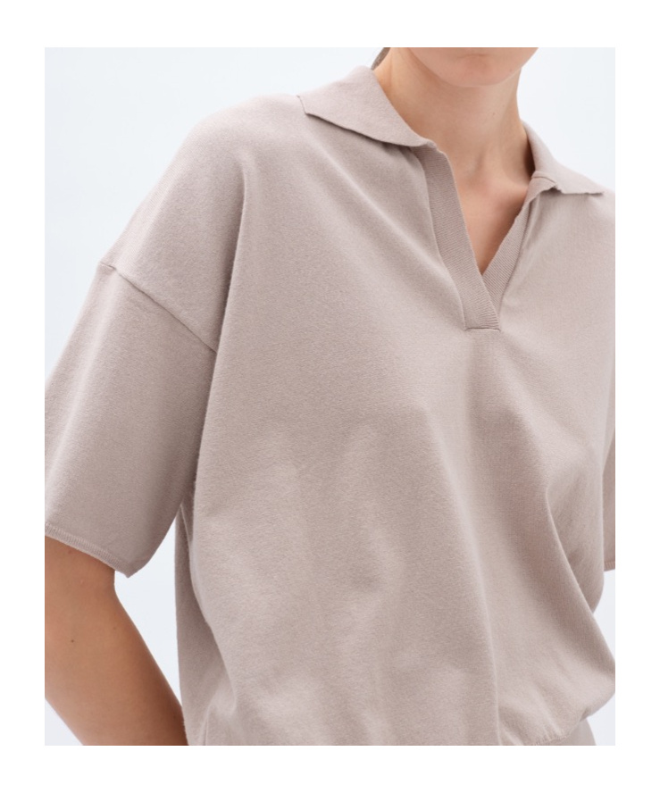 Remain Birger Christensen Short-sleeved Polo Sweater In Brown