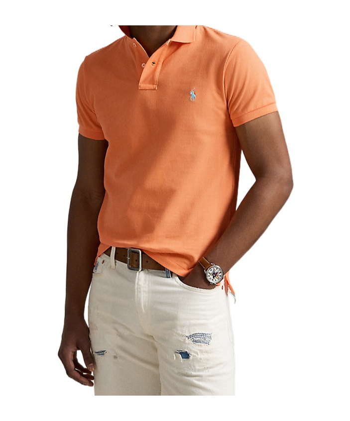 Polo Ralph Lauren X Wimbledon Cotton Mesh Polo Shirt In Orange