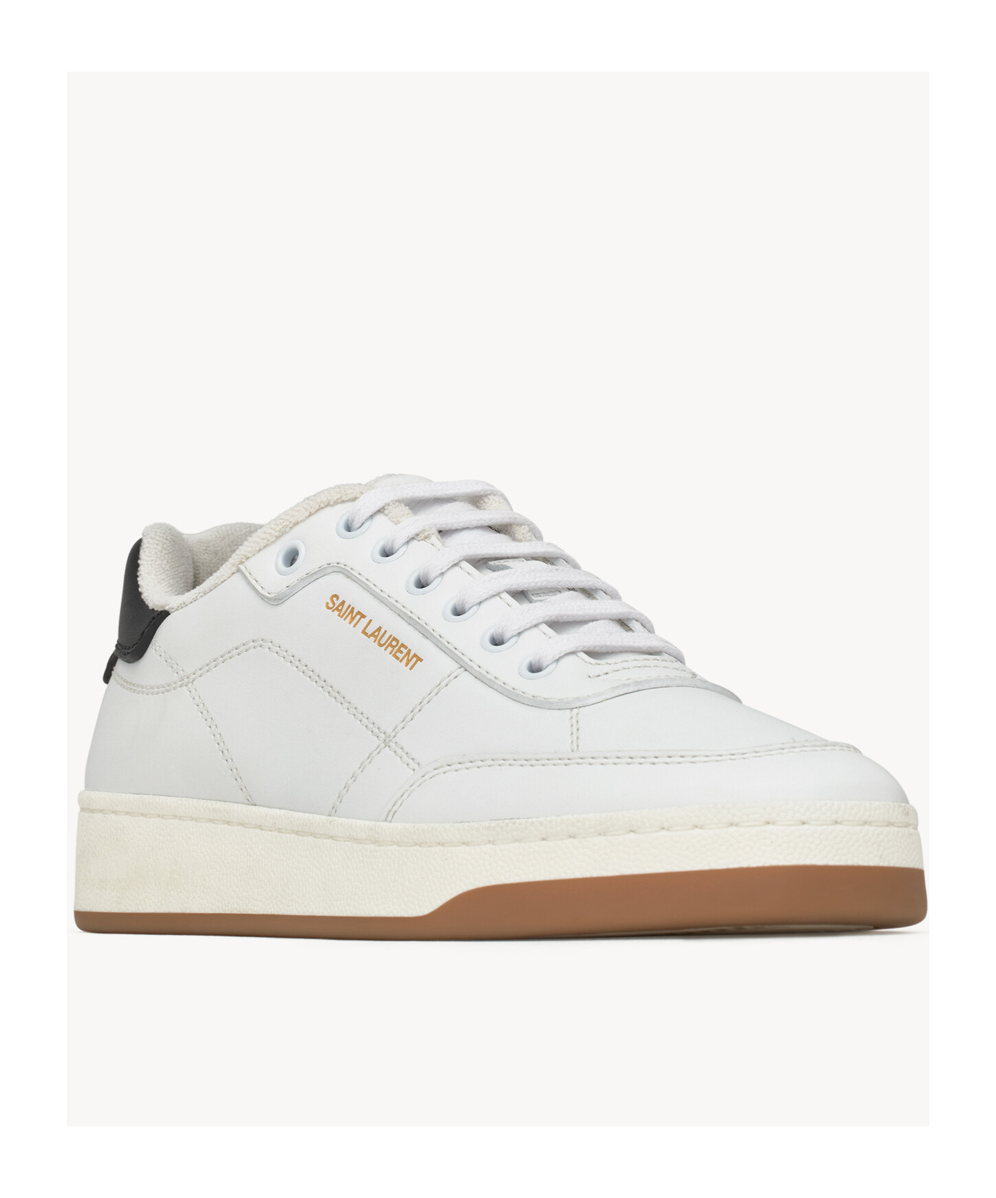 Shop Saint Laurent Sl/61 Sneakers In Smooth Leather In White