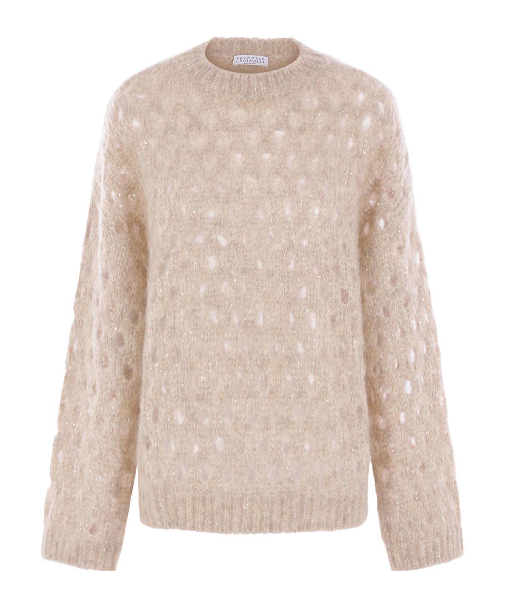 Brunello Cucinelli Sequin-embellished Knitted Jumper In Neutral