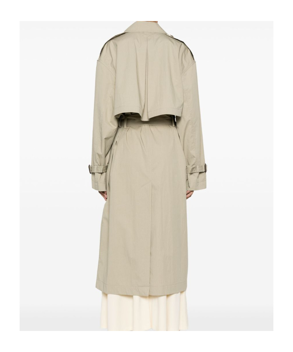 Totême Clay Crisp Cotton Blend Double-breasted Trench Coat In Neutral