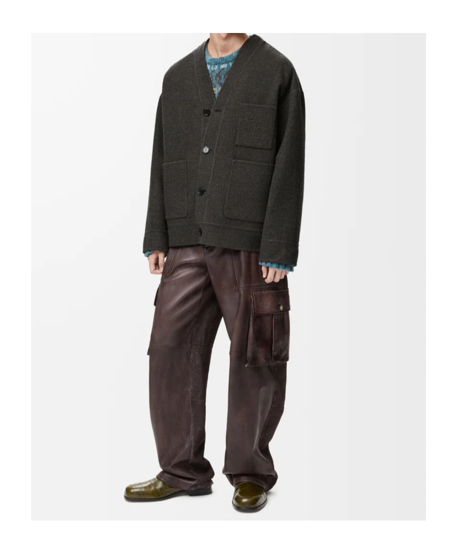 Loewe Long-sleeved Cardigan In Black