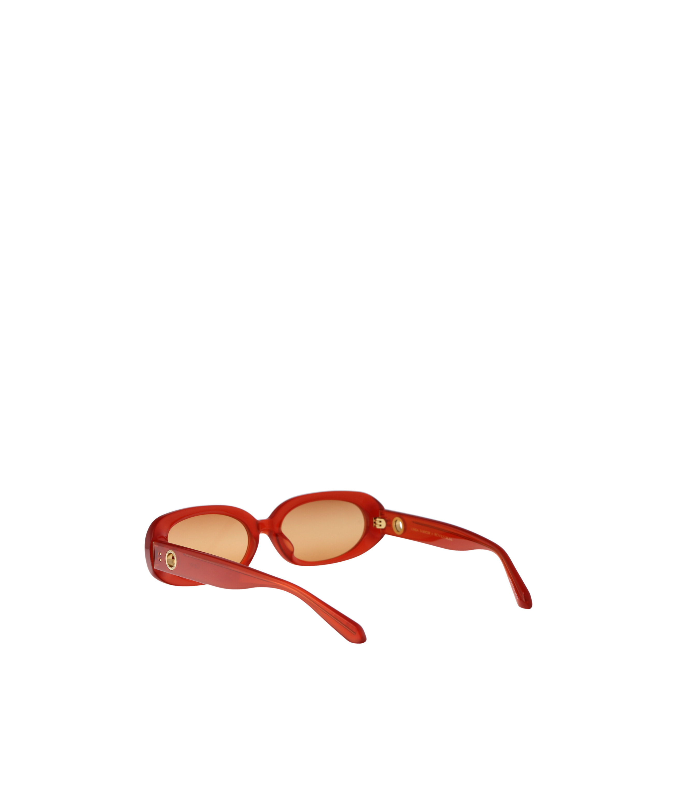Linda Farrow Teracotta Yellow Gold Orange Gradient Acetate Sunglasses In Nude