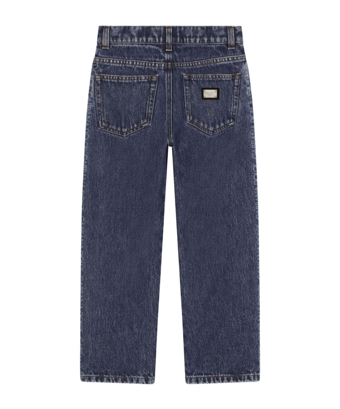 Dolce & Gabbana Logo Print Straight Jeans In Black