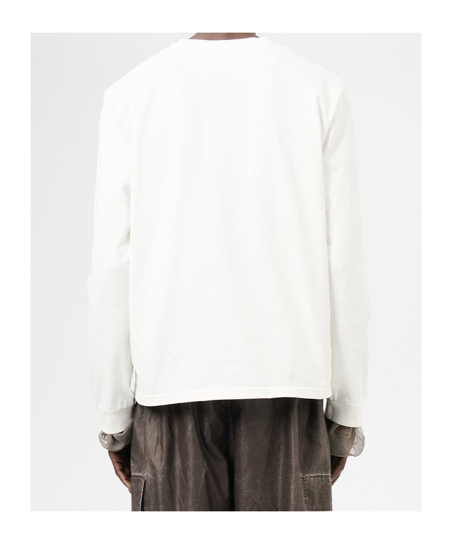 Our Legacy Boxy-fit Long Sleeve T-shirt With Ribbed Neckline In White