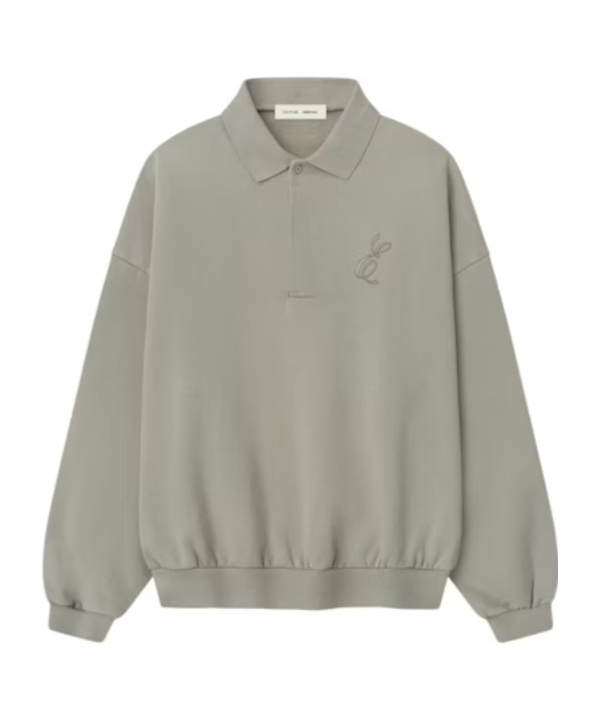 Essentials Holiday Embroidered Classic Polo In Gray