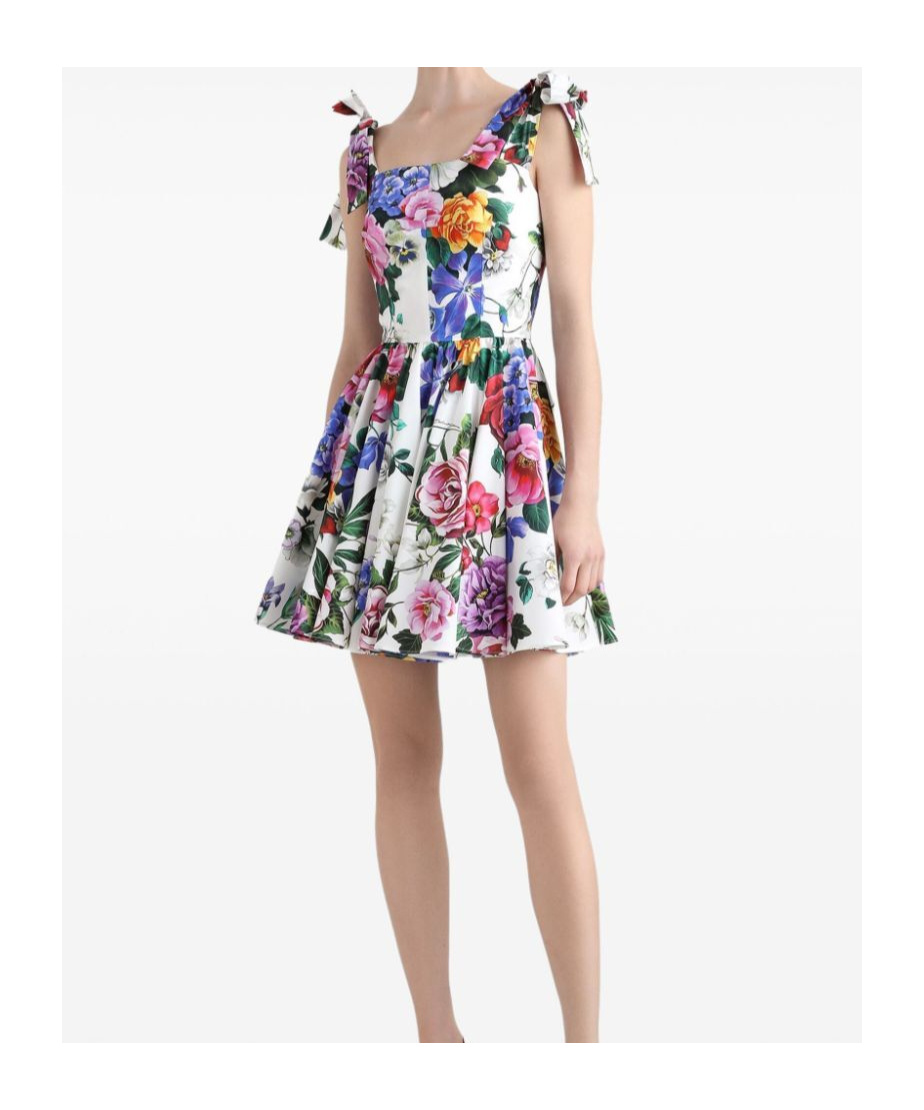 Shop Dolce & Gabbana Floral-print Mini Dress In Multicolor