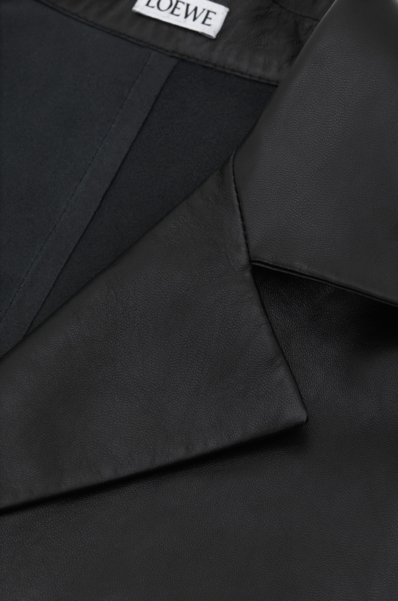 Loewe Anagram-debossed Leather Blazer In Black