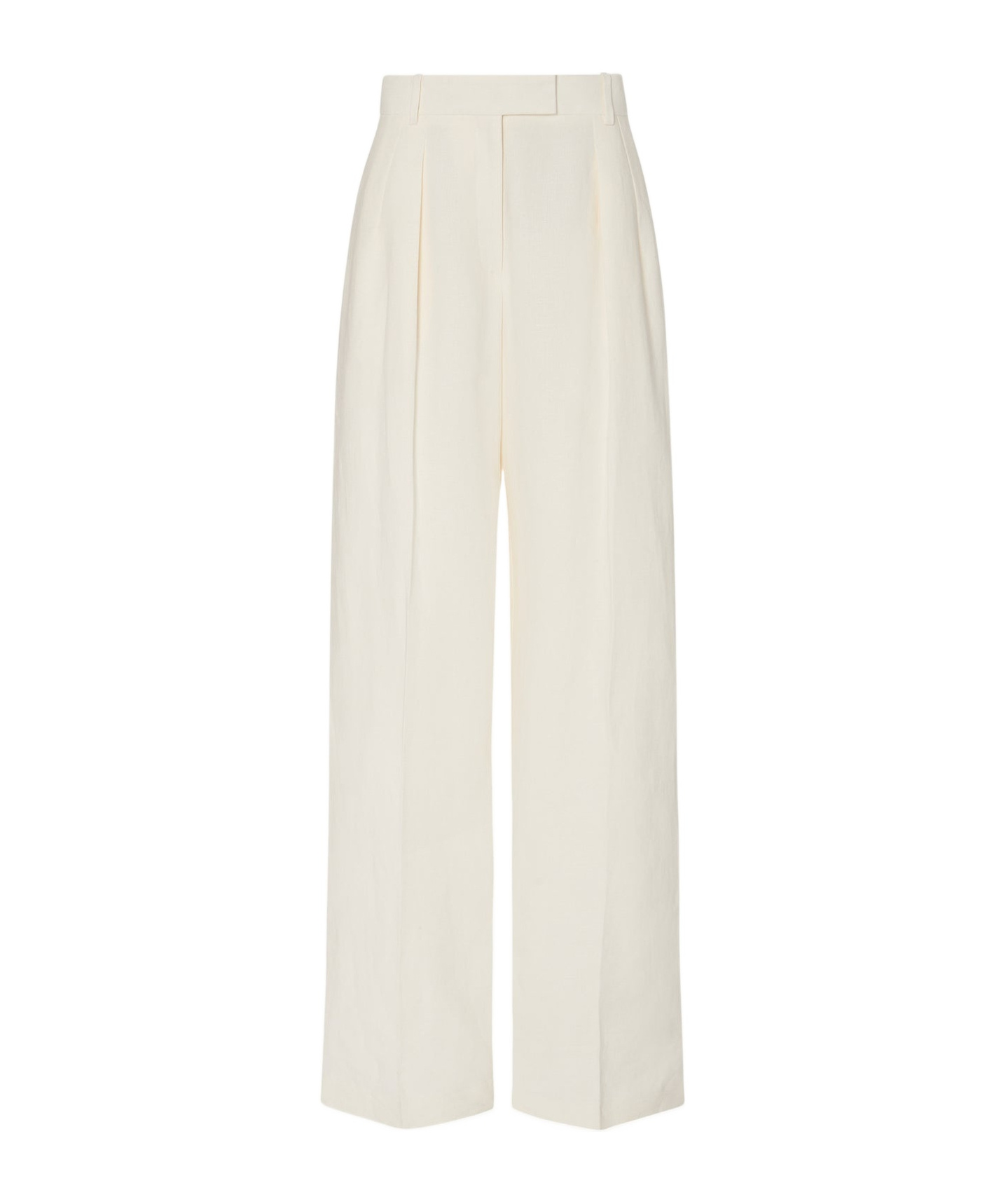 The Row White Linen Wide Trousers