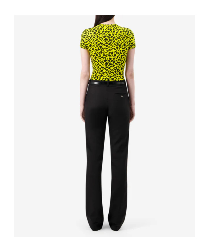 Coperni Womens Print Leopard Crystals Leopard-print Cotton-jersey T-shirt In Yellow