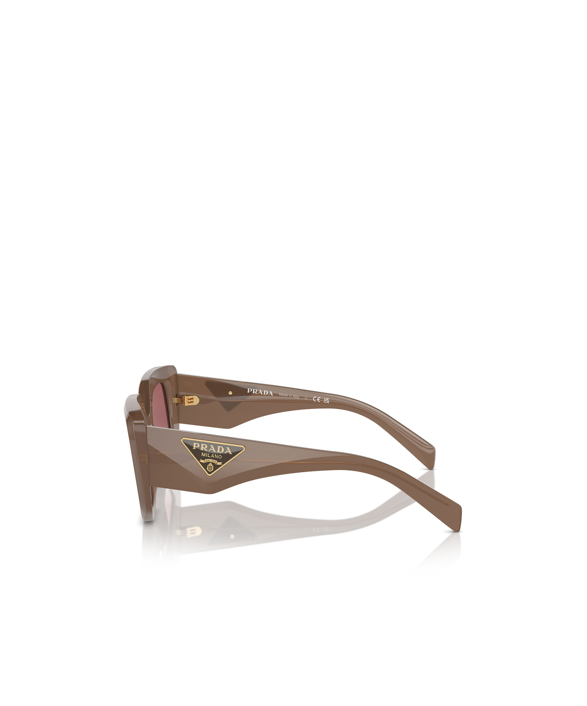 Prada Womens Brown Pr 14zs Irregular-frame Acetate Sunglasses In Pink