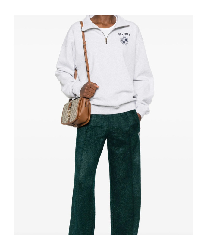 Sporty And Rich Quarter-zip Pinted Sweatshirt In Multi