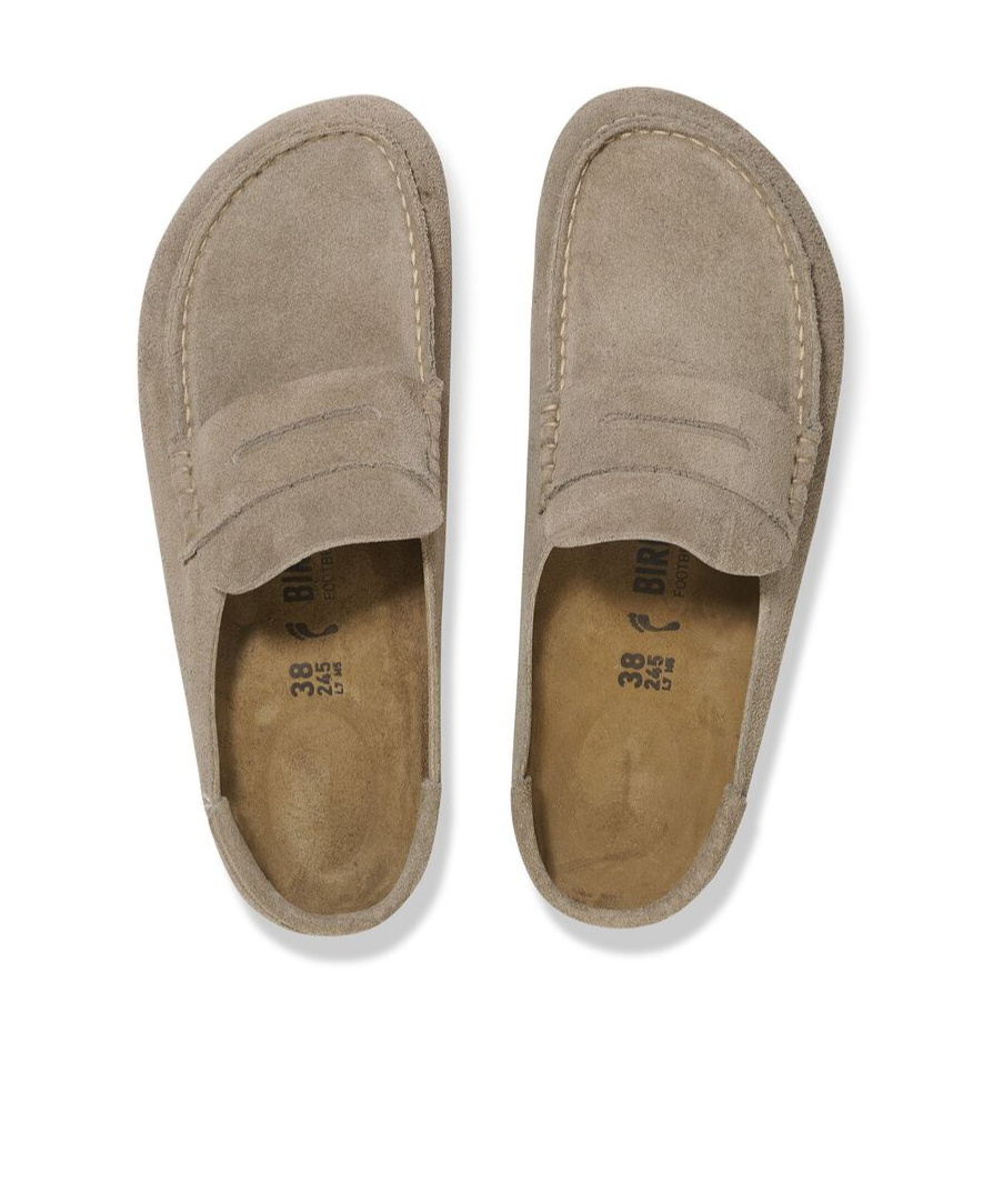 Birkenstock Mocassino Naples Wrapped Suede Calz. S Taupe In Brown