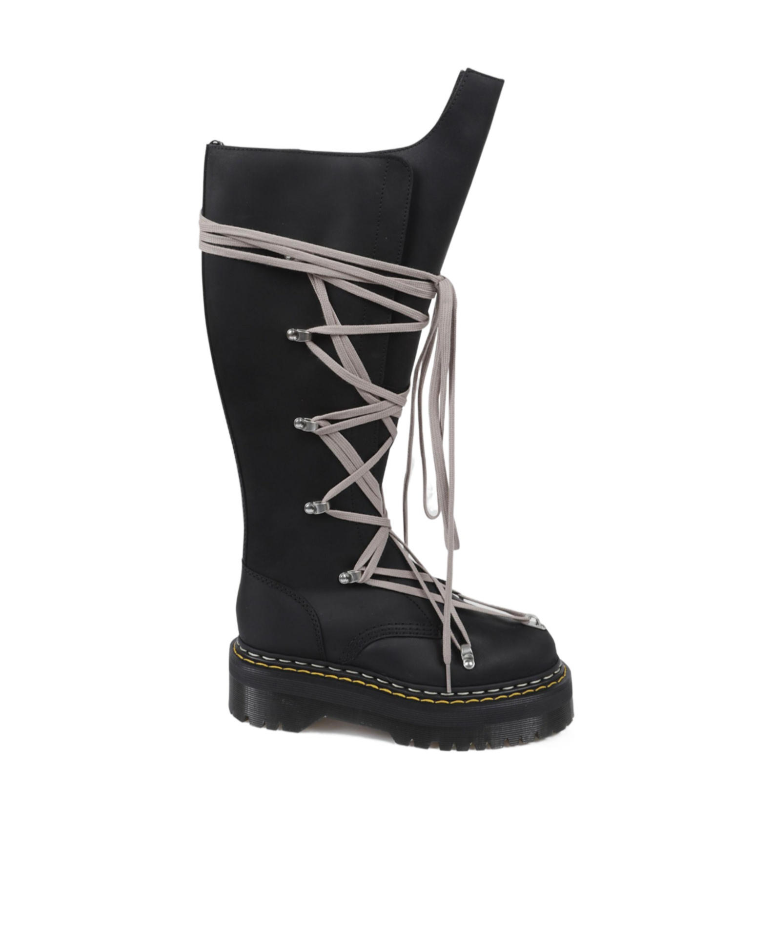 Rick Owens 1b60 Quad Sole Pentalace Boot In Black