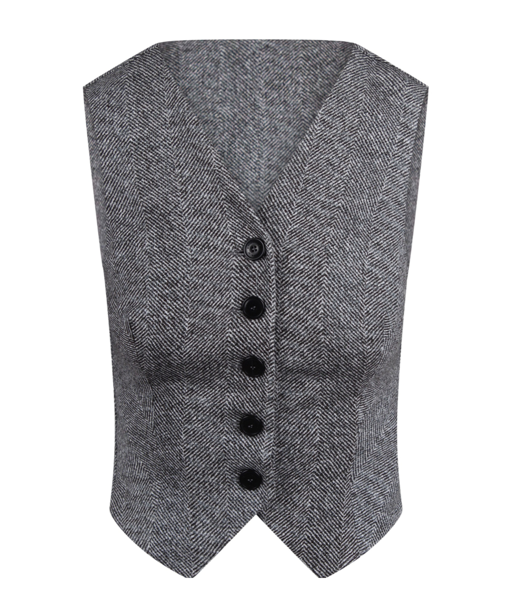 Ermanno Scervino Herringbone Button Waistcoat In Gray