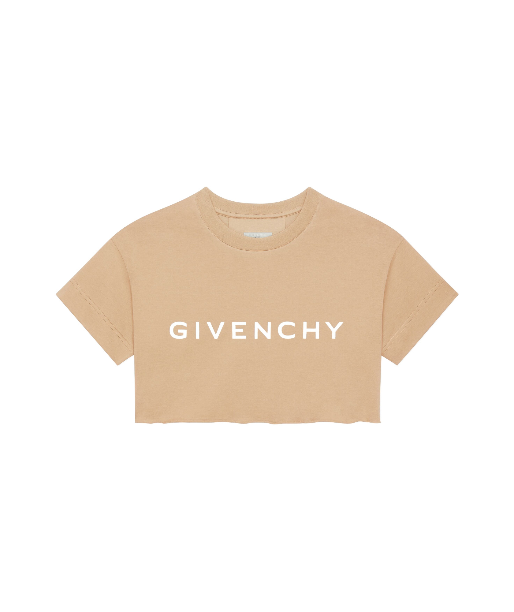 Givenchy Logo Printed Cropped T-shirt In Nude