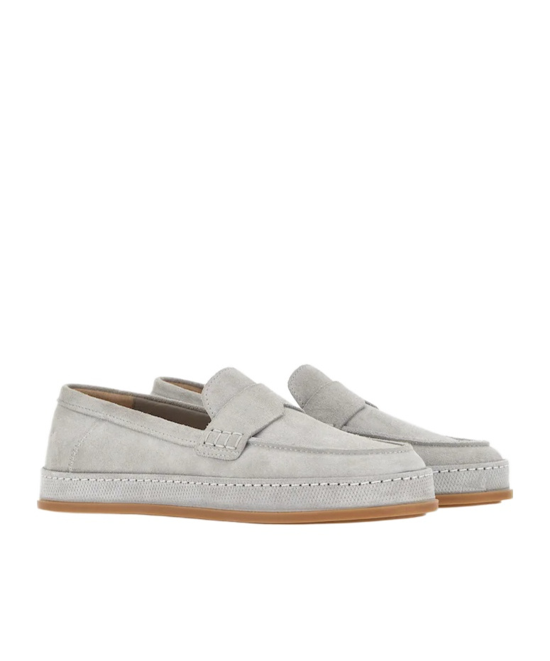 Hogan Almond Toe Loafers In Gray