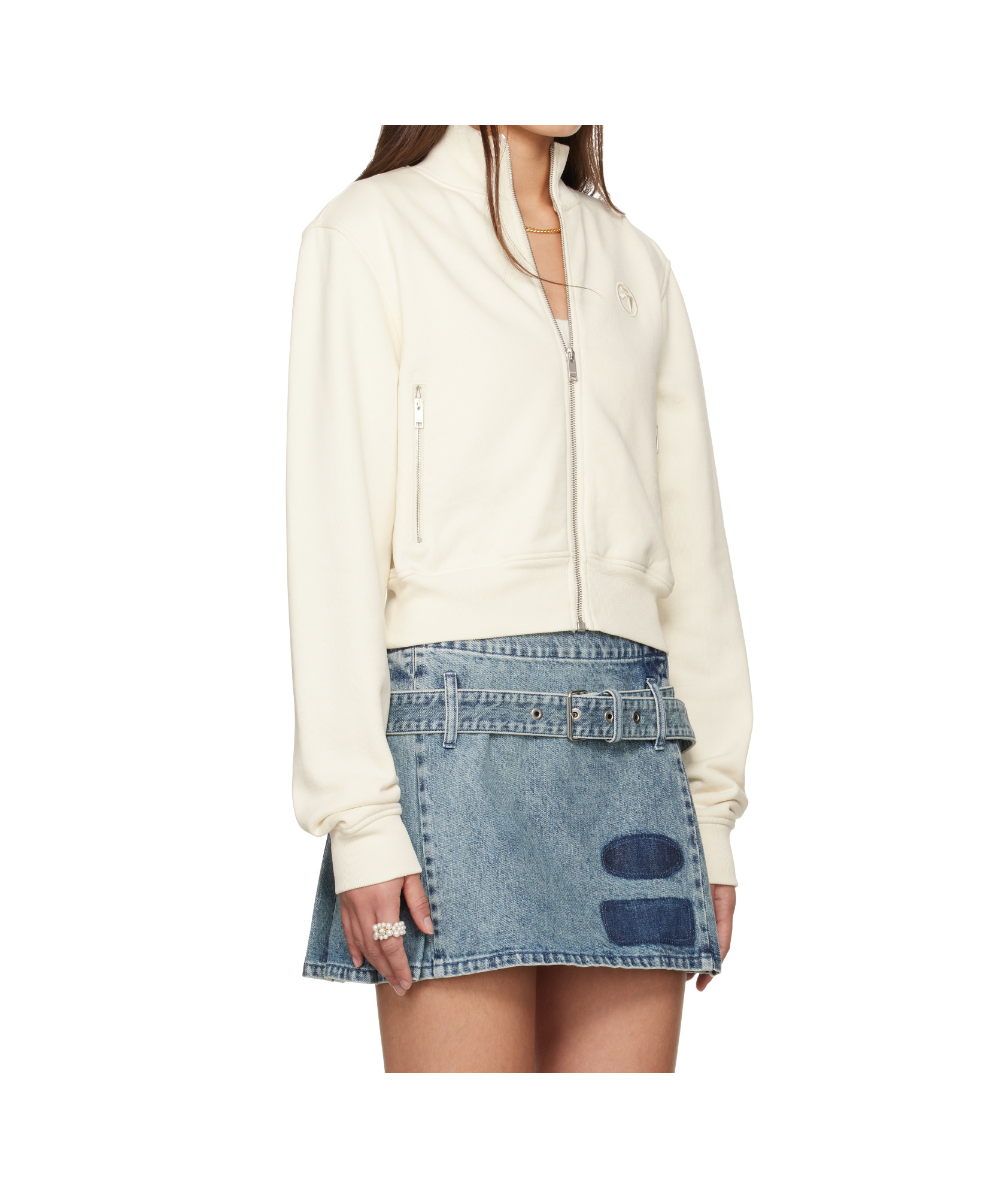 Ambush Off-white Zip Up Sweatshirt In White