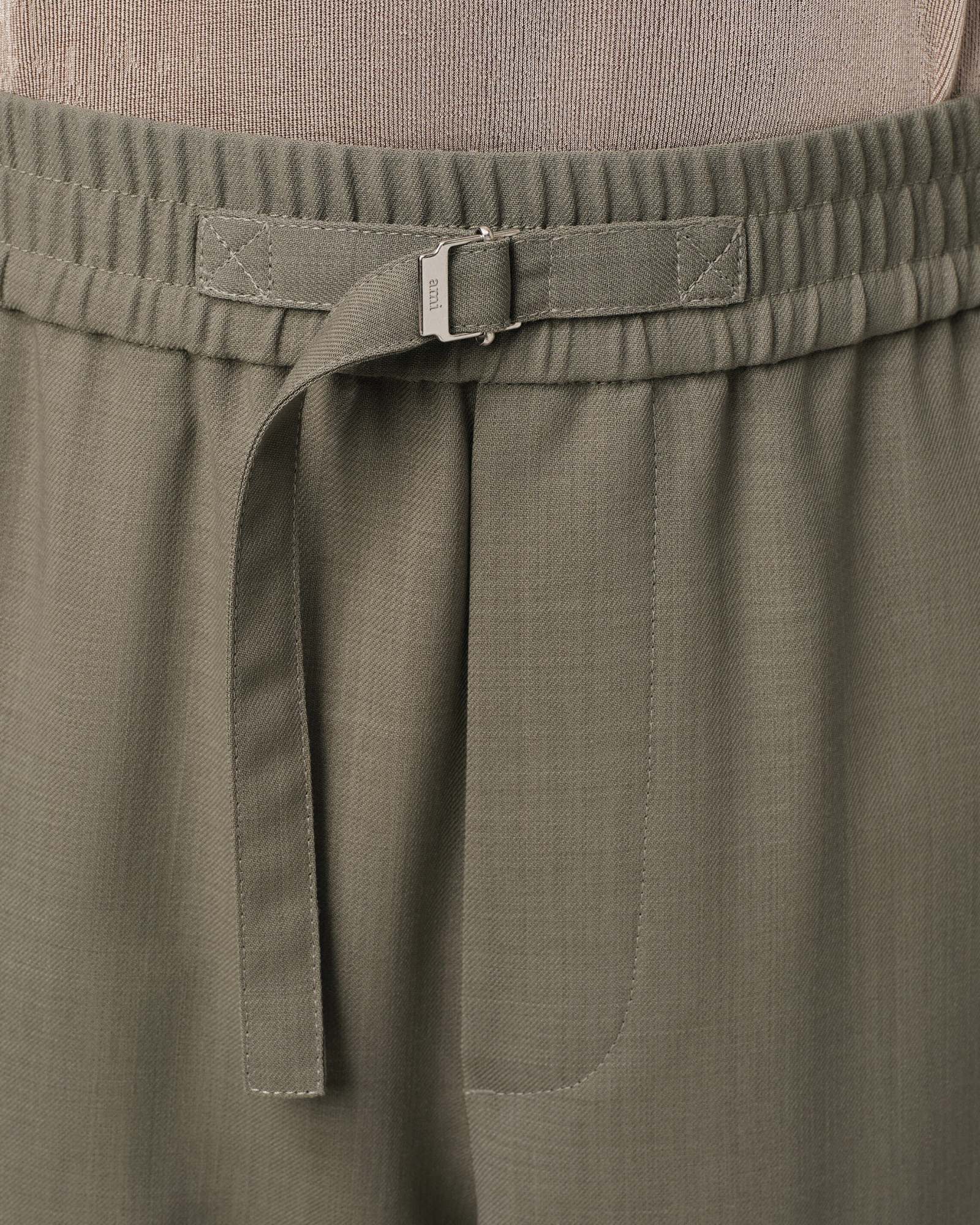 AMI ALEXANDRE MATTIUSSI AMI STRAIGHT FIT ELASTICATED TROUSERS