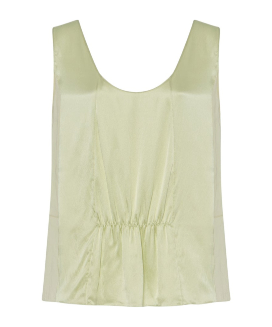 The Row Dinara Boxy Silk Top In Green