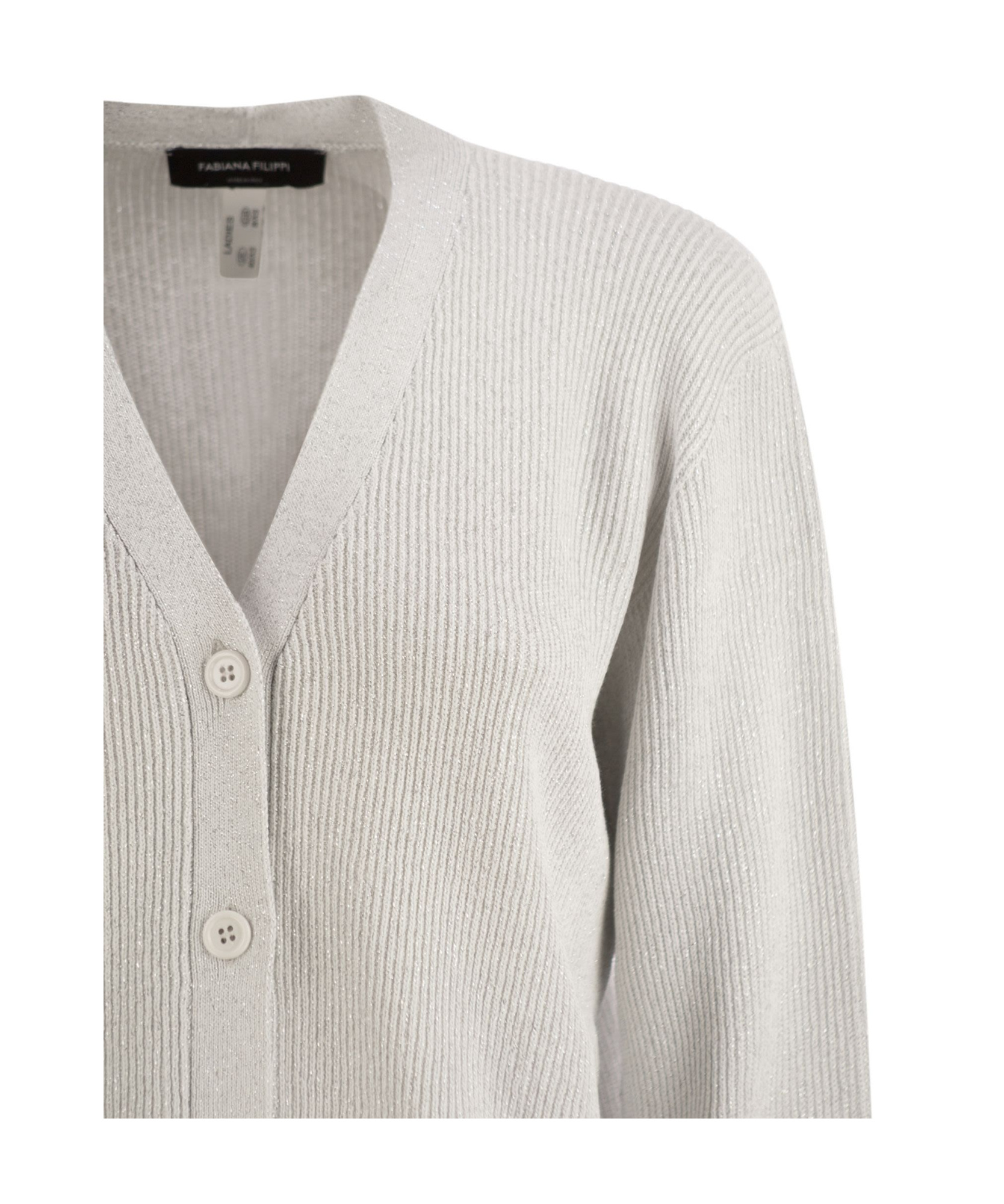Fabiana Filippi Long-sleeved Knitted Cardigan In White