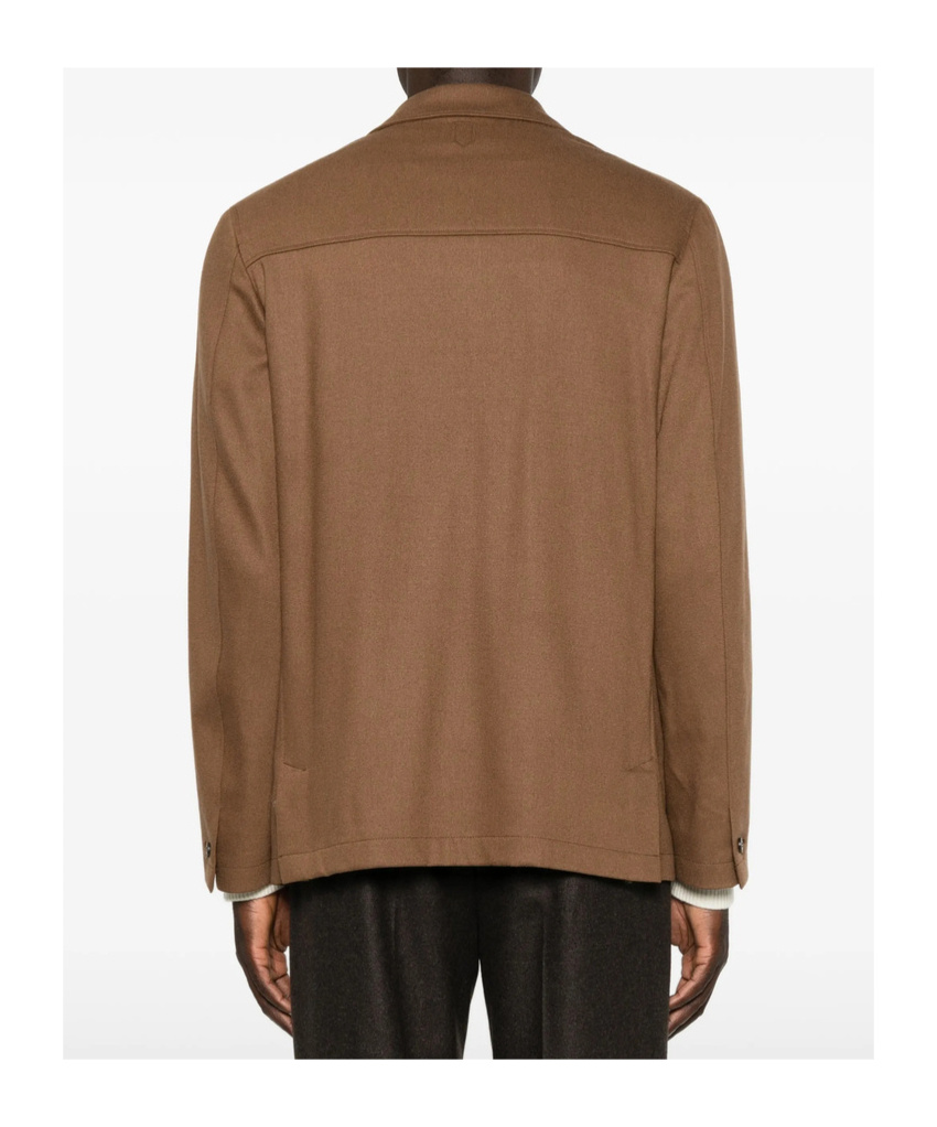 Canali Stretch-wool Chore Overshirt In Multi