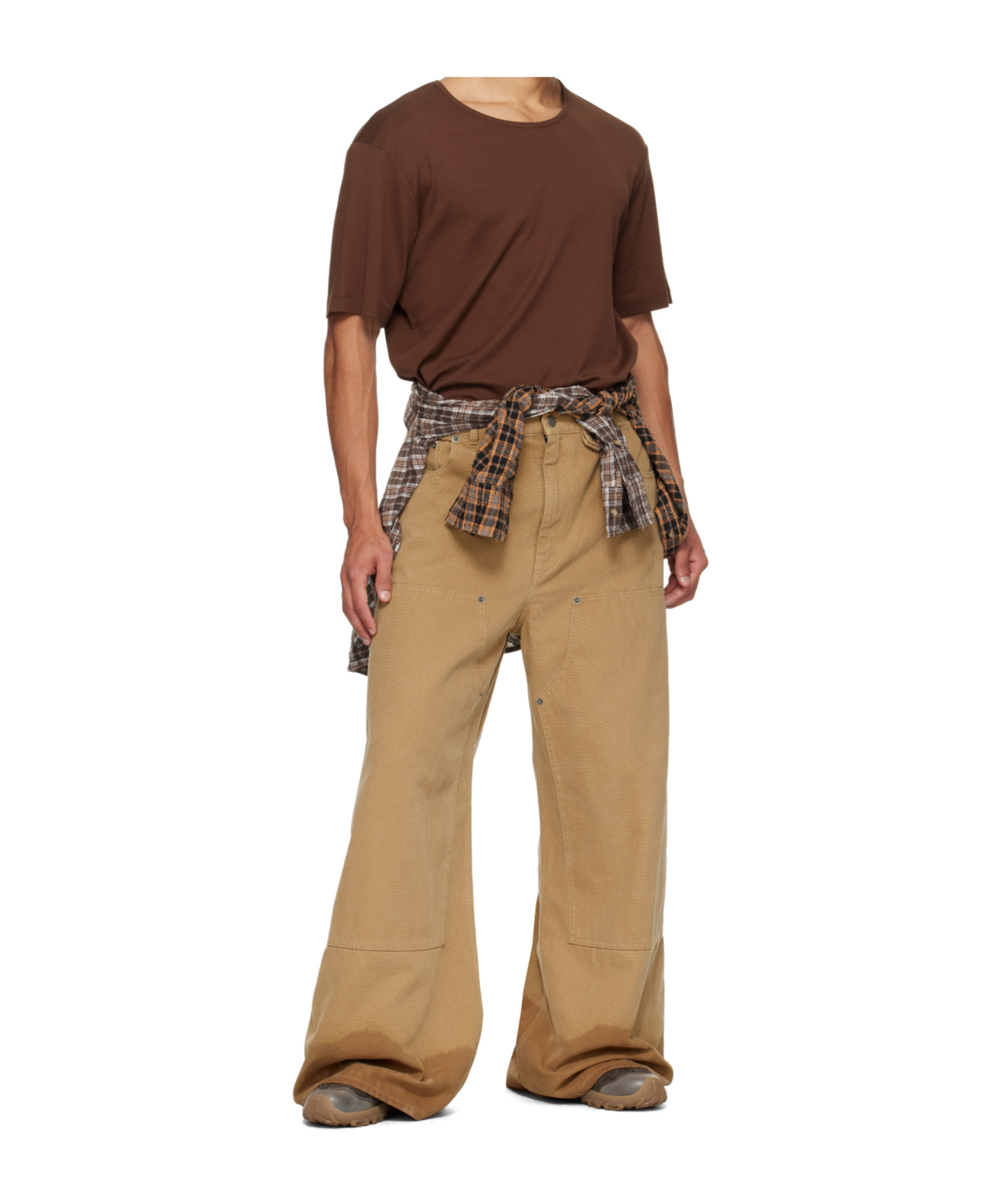 Egonlab Samy Wide Leg Jeans In Brown