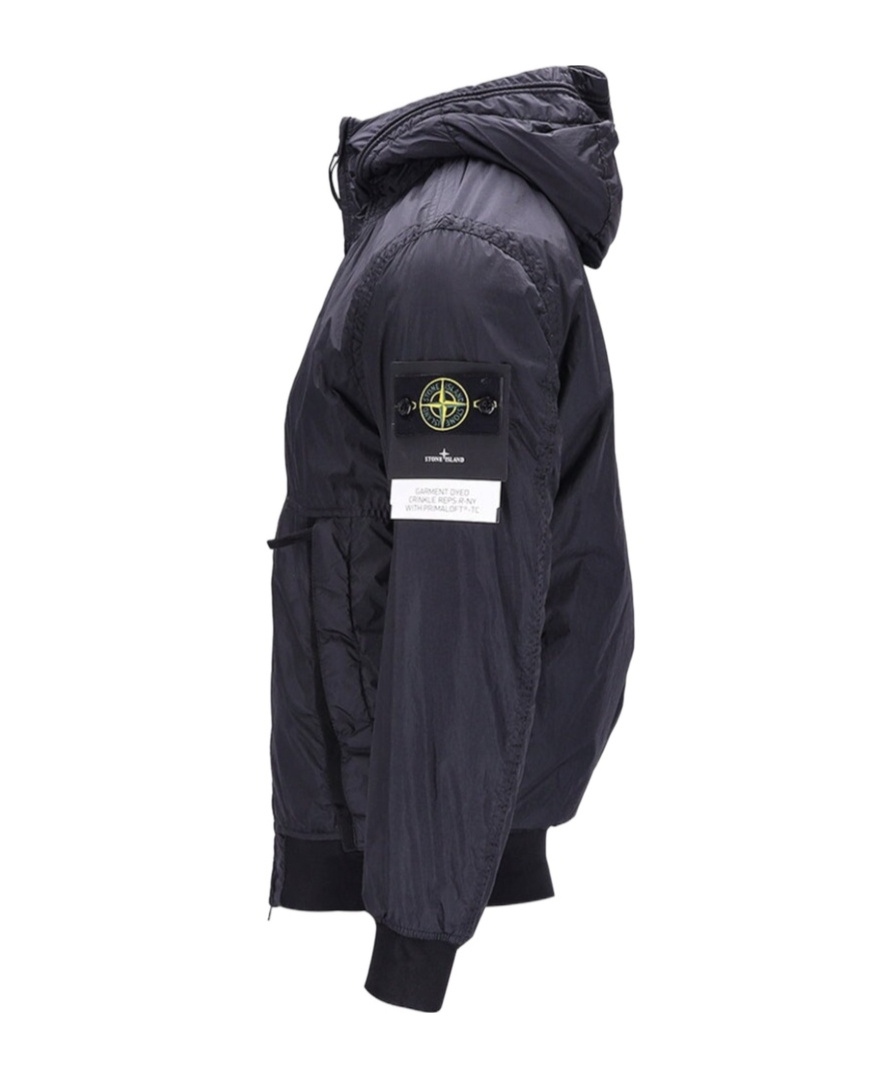 Stone Island Compass-patch Zip-up Jacket In Black