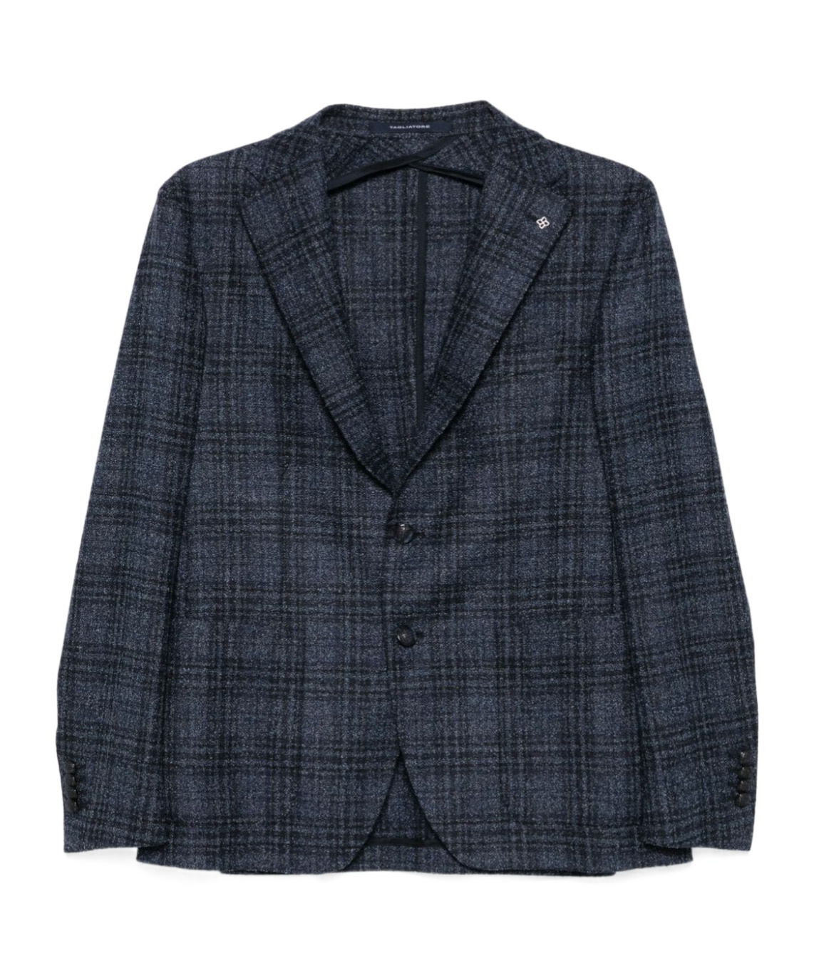 Shop Tagliatore Check-pattern Blazer In Black