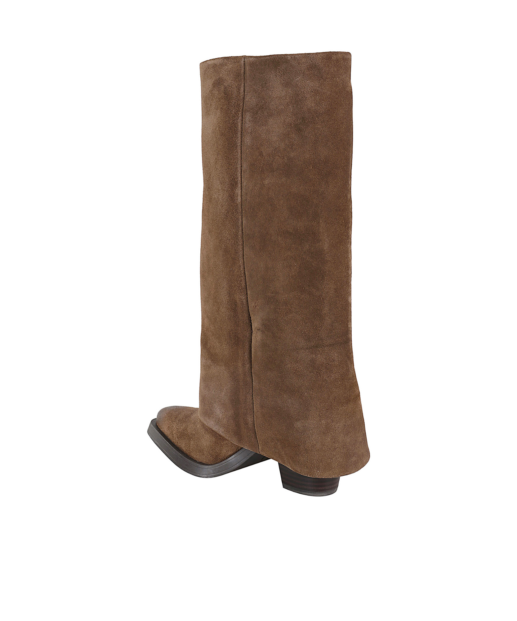 Ash Thick Heeled Short Boots In Green