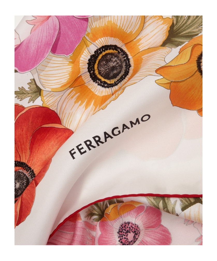 Ferragamo Anemone Scarf Accessories In White